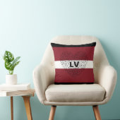 愛国的ラトビア国旗とミュージカルハート クッション (椅子)