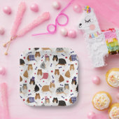 愛国的ラフなコリーパターン紙プレート ペーパープレート (パーティー)