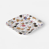 愛国的ラフなコリーパターン紙プレート ペーパープレート (傾斜あり)