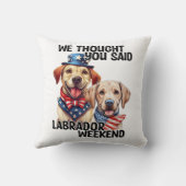 愛国的ラブラドールドッグ引用文ユーおもしろいモア クッション (裏面)