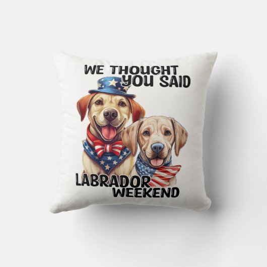 愛国的ラブラドールドッグ引用文ユーおもしろいモア クッション (裏面)