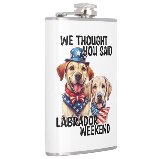 愛国的ラブラドールドッグ引用文ユーおもしろいモア フラスク (右)