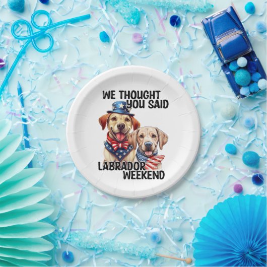 愛国的ラブラドールドッグ引用文ユーおもしろいモア ペーパープレート (パーティー)