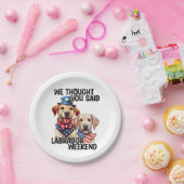 愛国的ラブラドールドッグ引用文ユーおもしろいモア ペーパープレート (パーティー)