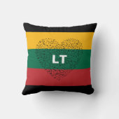愛国的リトアニア国旗とミュージカルハート クッション (裏面)