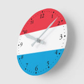 愛国的ルクセンブルク国旗 ラウンド壁時計 (傾斜)