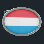 愛国的ルクセンブルク国旗 卵形バックル<br><div class="desc">ルクセンブルク国旗。</div>