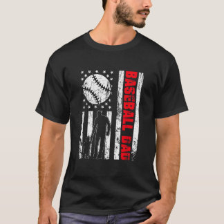 愛国的レトロアメリカ国旗のパパ4日 Tシャツ