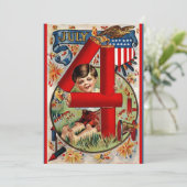 愛国的レトロヴィンテージ米国7月4日 シーズンカード (スタンド正面)