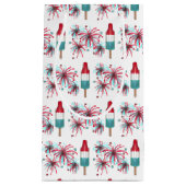 愛国的ロケットポスポップ・アートのシクル花火7月4日 スモールペーパーバッグ (正面)