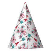 愛国的ロケットポスポップ・アートのシクル花火7月4日 パーティーハット (裏面)