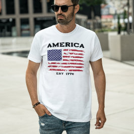 愛国的ヴィンテージアメリカ国旗Tシャツ Tシャツ