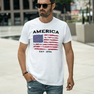 愛国的ヴィンテージアメリカ国旗Tシャツ Tシャツ
