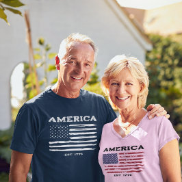 愛国的ヴィンテージアメリカ国旗Tシャツ Tシャツ