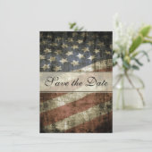 愛国的ヴィンテージアメリカ結婚国旗 セーブザデート (スタンド正面)
