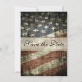愛国的ヴィンテージアメリカ結婚国旗 セーブザデート (正面)