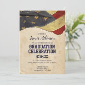 愛国的ヴィンテージ旗卒業党招待状 招待状 (スタンド正面)