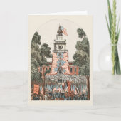 愛国的ヴィンテージ米国国旗1894年クリスマス シーズンカード (正面)