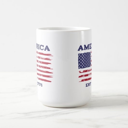 愛国的ヴィンテージ米国国旗 コーヒーマグカップ (中央)