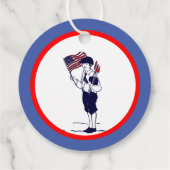 愛国的ヴィンテージ花火ボーイカスタムギフトラベル フェイバータグ (裏面)