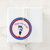 愛国的ヴィンテージ花火ボーイカスタムギフトラベル フェイバータグ (インサイチュ)