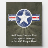 愛国的ヴィンテージ軍隊USAスター フォトプラーク (正面)