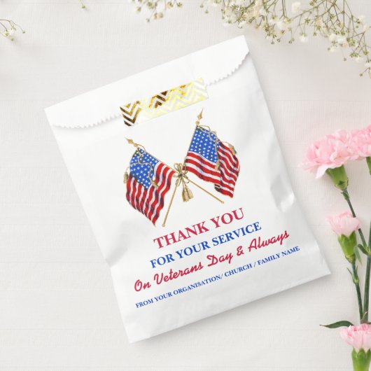 愛国的ヴィンテージUSA国旗ありがとう退役軍人 フェイバーバッグ (封をした状態)