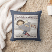 愛国的初期のなカントリーエンジェルファミリーネームCer クッション (ブランケット)
