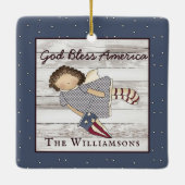 愛国的初期のな国の天使の姓 セラミックオーナメント (裏面)