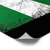 愛国的動揺してなナイジェリア国旗の男性女性の子供 ポスター (角)