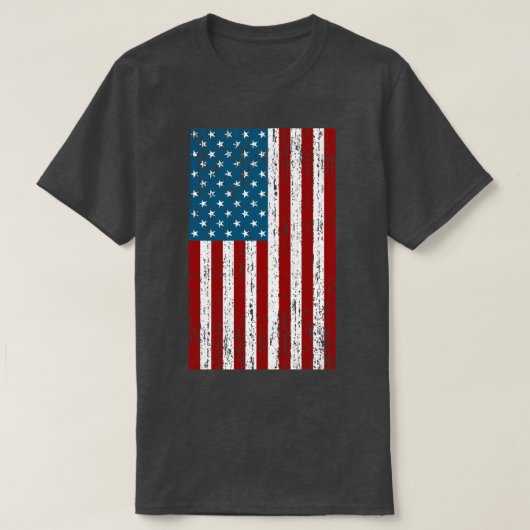 愛国的動揺してな米国国旗 Tシャツ (デザイン正面)