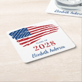 愛国的卒業USAアメリカ国旗軍隊 スクエアペーパーコースター (アングル)