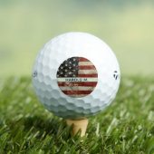 愛国的名前をカスタムするアメリカ国旗 ゴルフボール (インサイチュ 木)