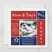 愛国的夏のベビーシャワー招待状 招待状 (正面)