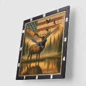 愛国的威厳のあるなアメリカ人に対するアウトドアを解除する スクエア壁時計 (傾斜)