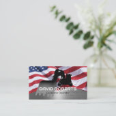 愛国的建築掘削機操作金属 名刺 (スタンド正面)