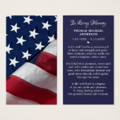 愛国的悔やみや弔慰葬儀記念祈りの言葉カード (正面&裏面)