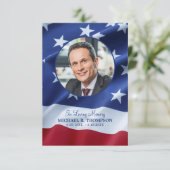 愛国的悔やみや弔慰記念写真退役軍人葬儀 サンキューカード (スタンド正面)