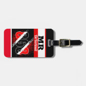 愛国的抽象芸術868ドットパターントリニバゴフラグ ラゲッジタグ (正面横)