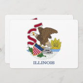 愛国的招待状とイリノイ州旗 招待状 (正面/裏面)