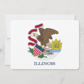 愛国的招待状とイリノイ州旗 招待状 (裏面)