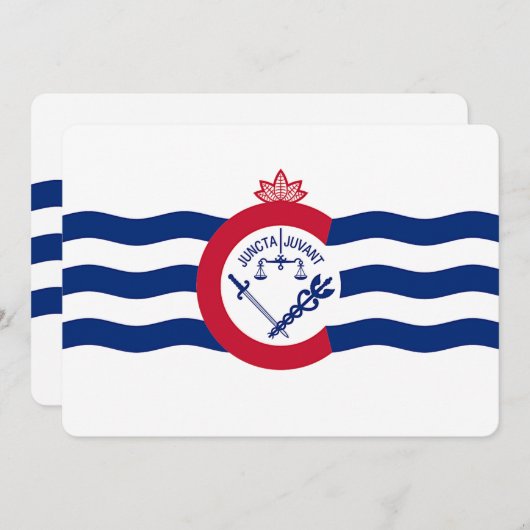 愛国的招待状とシンシナチ州旗 招待状 (正面/裏面)