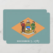 愛国的招待状とデラウェア州旗 招待状 (正面/裏面)