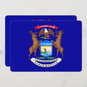 愛国的招待状とミシガン州旗 招待状 (正面/裏面)