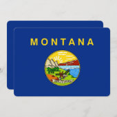 愛国的招待状とモンタナ国旗 招待状 (正面/裏面)