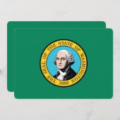 愛国的招待状とワシントン州旗 招待状 (正面/裏面)