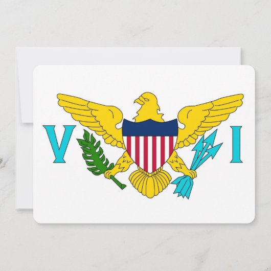 愛国的招待状とヴァージン諸島国旗 招待状 (裏面)