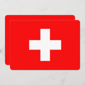 愛国的招待状スイス国旗 招待状 (正面/裏面)