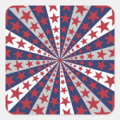 愛国的日が差すこと：アメリカ国旗のアートワーク スクエアシール (正面)