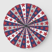 愛国的日が差すこと:アメリカ国旗のアートワーク ラージ壁時計 (正面)